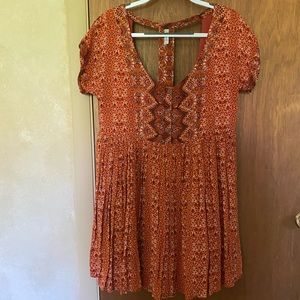 Orange free people babydoll dress